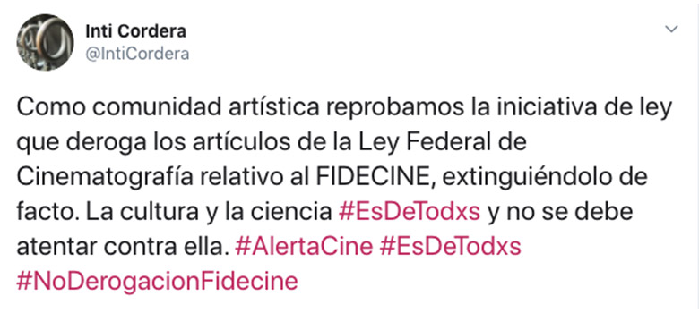 Inti Cordera derogación FIDECINE