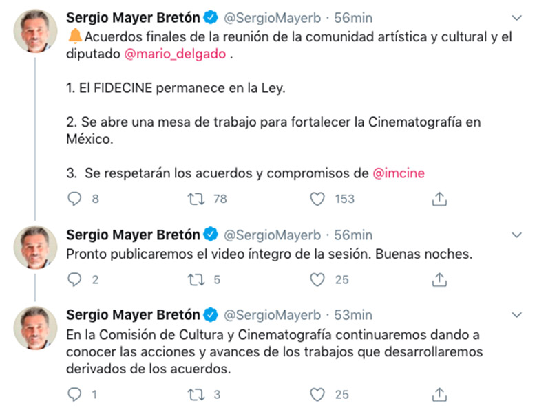 Sergio Mayer acuerdos FIDECINE